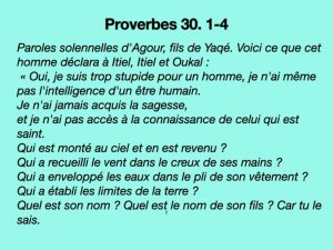 une énigme de Proverbes 30 résolue en Jean 3
