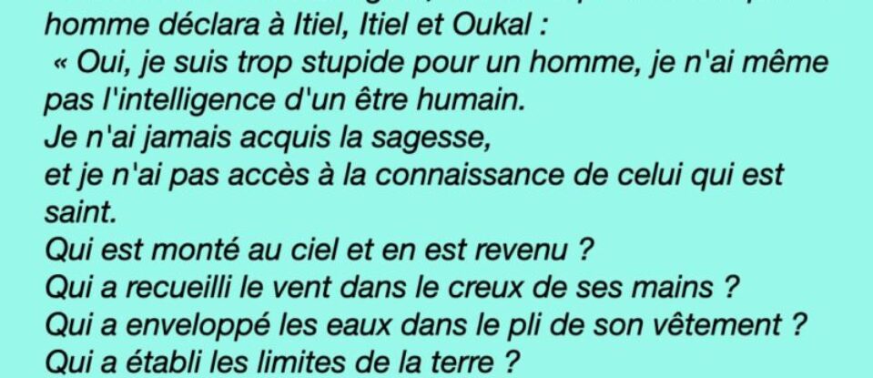 Une énigme de Proverbes 30 résolue en Jean 3