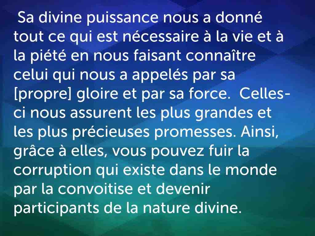 les promesses de Dieu