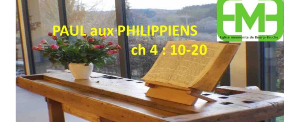 PAUL aux PHILIPPIENS , ch. 4: 10-20